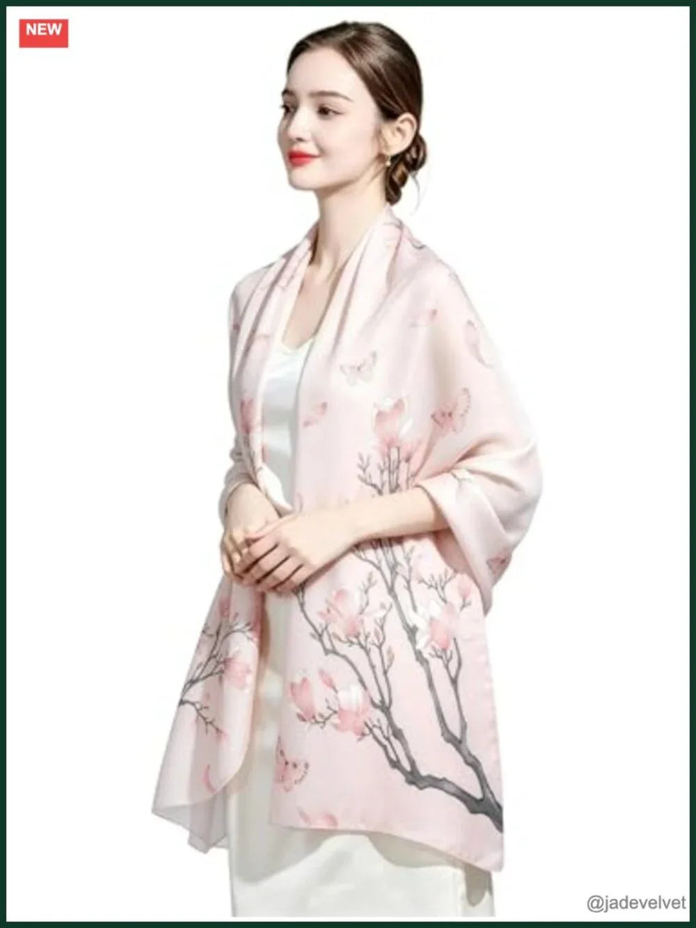 100% Mulberry Silk Large Scarf - Shawl, Head Wrap, Neck & Hair Accessory